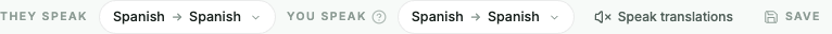 Both pairs set to Spanish to Spanish